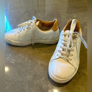 Kids Brunello Cucinelli white with tan leather sneaker